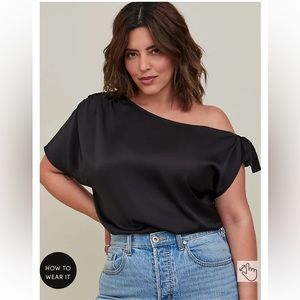 SATIN OFF-SHOULDER TOP
